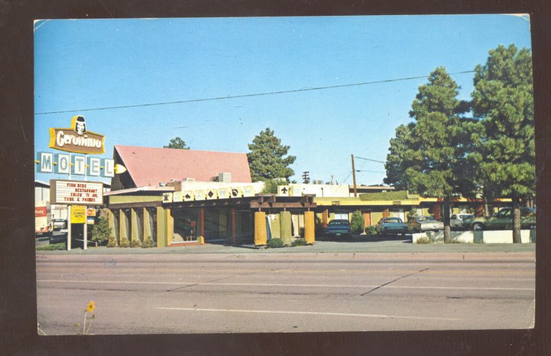 FLAGSTAFF ARIZONA GERONIMO MOTEL ROUTE 66 VINTAGE ADVERTISING POSTCARD