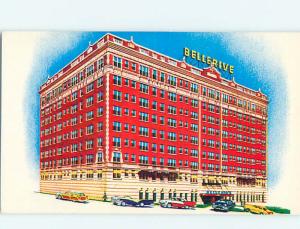 Unused 1950's OLD CARS & BELLERIVE HOTEL Kansas City Missouri MO r9047