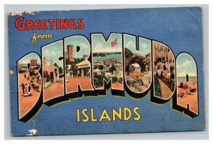 Vintage 1947 Postcard Greetings From Bermuda Islands - Beach Leisure Views