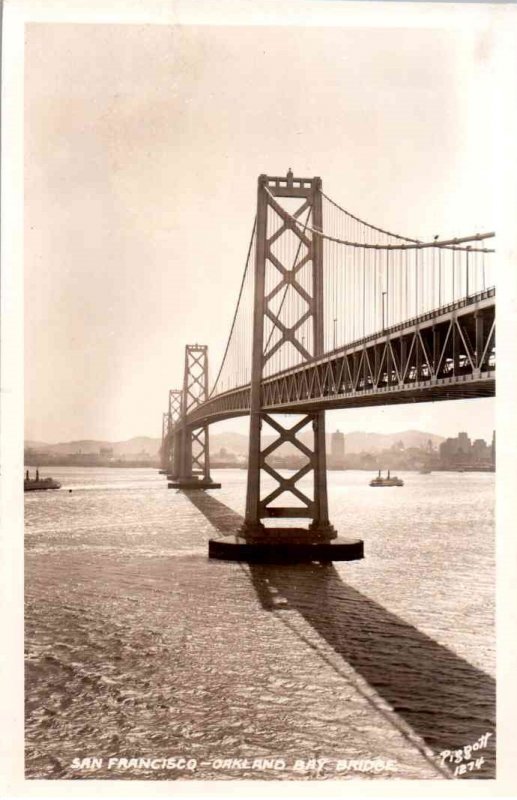 RPPC - San Francisco, California - A view of the Oakland Bay Bridge -