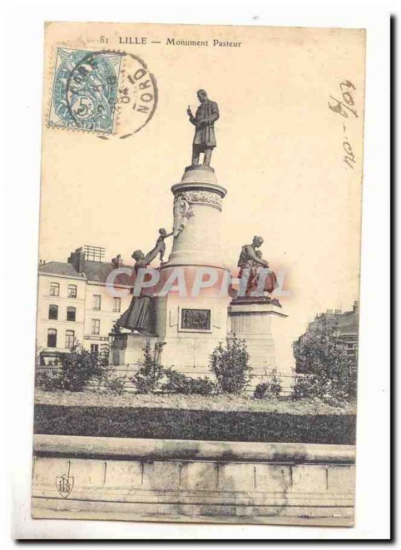 Lille Pasteur Old Postcard Monument