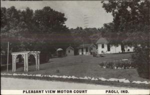 Paoli IN Pleasant View Motor Court 1950s Postcard