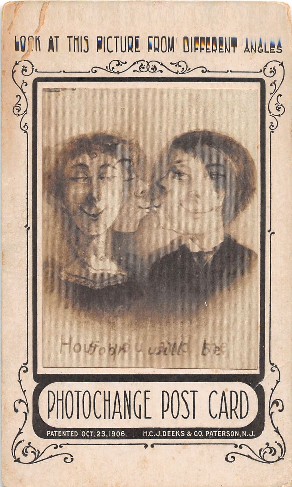 J66/ Interesting Postcard c1910 Photochange Puzzle Deeks J66/ Interesting Postcard c1910 Photochange Puzzle Deeks