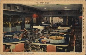 Las Vegas NM Hotel Last Frontier Casino Gambling Linen Vintage Postcard