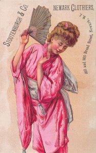 Stoutenburg & Co., Clothiers, Newark, NJ, Early Trade Card, Size: 124 mm x 77 mm