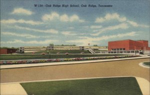 Oak Ridge Tennessee TN High School Grounds 1930s-50s Vintage Postcard