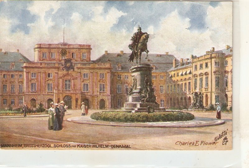 Mannheim. Das Grossherzogl. Scchloss. Horse statue.   Tuck German PC # 637