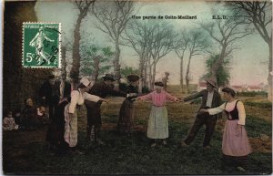 France Une partie de Colin-Maillard Vintage Postcard C218