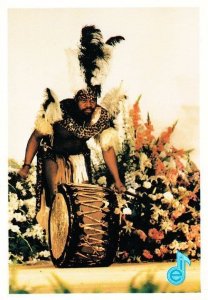 Amazulu African Drum Trival Zulu Musical Instrument Warrior Rare Fierce Postcard