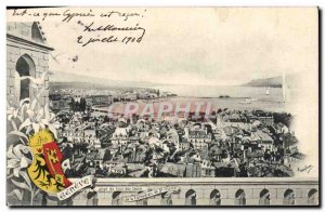 Old Postcard Geneve taken from the towers of the Cathedral of St Pierre