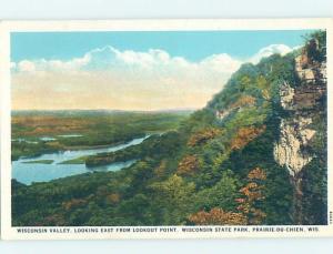 Unused W-Border PARK SCENE Prairie Du Chien Wisconsin WI H2508