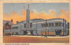 Louisville Kentucky 1948 Postcard Greyhound Bus Terminal