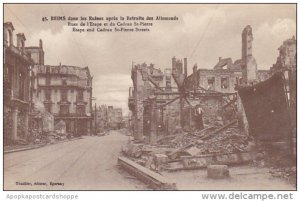 France Reims dans les Ruines apres la Retraite des Allemands Rues de l'E...