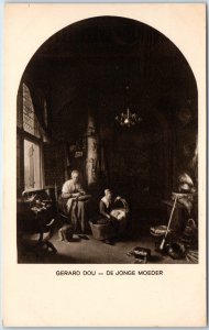 c1900s Gerard Dou Painting Young Mother Dutch Golden Age Art Mauritshuis A365