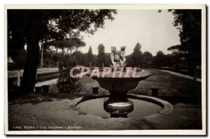 Old Postcard Roma Vllia Borghese Giardino