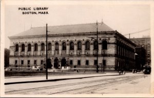 Real Photo Postcard Public Library in Boston, Massachusetts