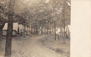 F19/ Milford Pennsylvania RPPC Postcard 1907 Tents Camp Forest