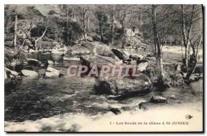 Old Postcard The banks of the Glane St Junien