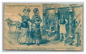 Vintage 1880's Victorian Trade Card Union Pacific Tea Company - Tea Merchant