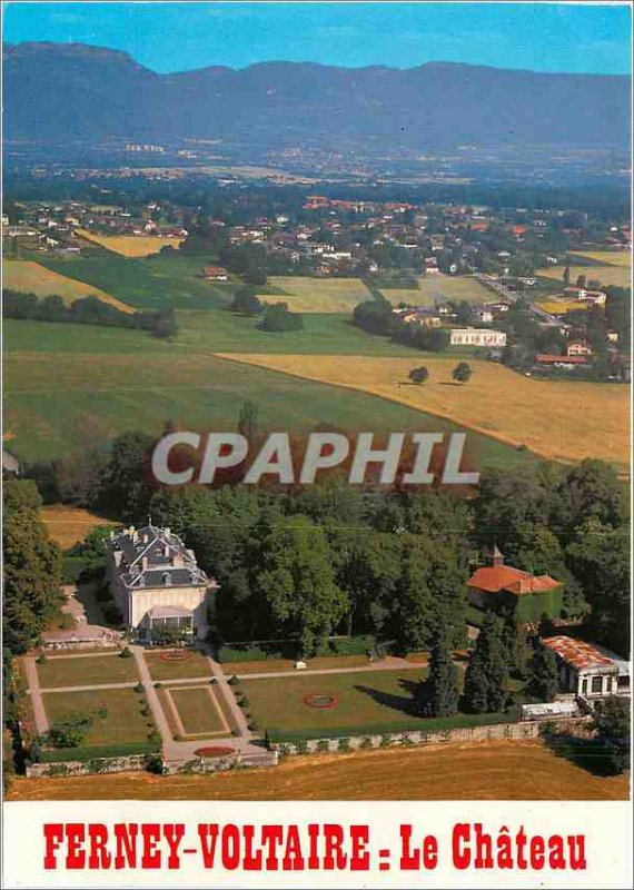 Modern Postcard Ferney Voltaire (Ain) Alt 436 m the castle and the Monts Jura