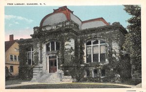 Free Library Dunkirk NY USA Postcard