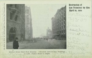 C.1906 San Francisco Earthquake Market St., Chronicle & Crocker Postcard P97