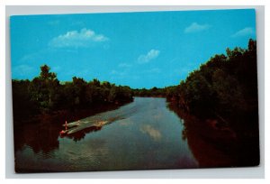 Vintage 1960's Postcard Water Skiers on the Yazoo River Yazoo City Mississippi