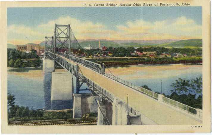 Linen of Grant Bridge Ohio River Portsmouth Ohio OH