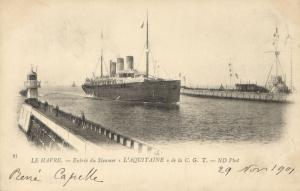 CPA Le HAVRE - Entrée du Steamer L'Aquitaine de la C.G.T. (201110)