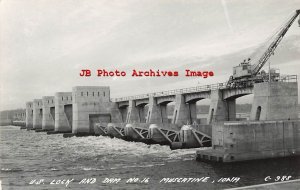 IA, Muscatine, Iowa, RPPC, US Lock & Dam No 16, LL Cook Photo No C-388