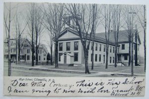 1907 VINTAGE UNDIVIDED POSTCARD HIGH SCHOOL ELLENVILE N.Y.