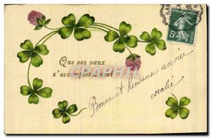 Old Postcard Fantasy Flowers Trefles