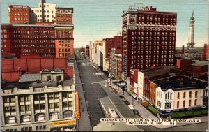 Linen PC Washington St Looking West from Pennsylvania in Indianapolis, Indiana