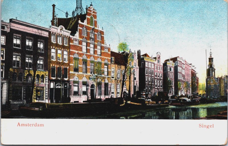 Netherlands Amsterdam SIngel Vintage Postcard C079