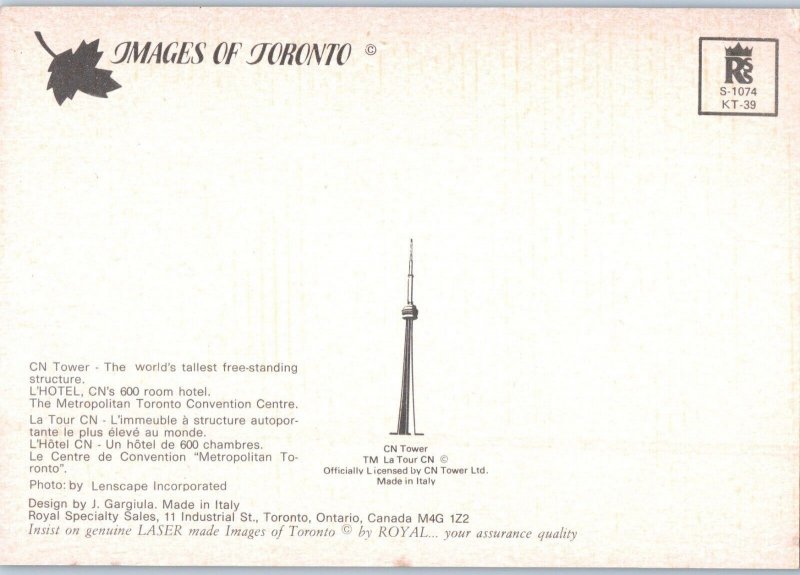 CN Tower LHotel and the Metropolitan Toronto Convention Center Canada Postcard