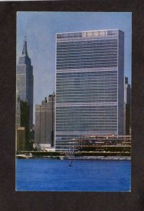 NY United Nations Building Nations Unies Empire State NYC Mew York City Postcard