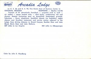 Postcard Swimming Pool Arcadia Lodge U.S. Route 66 and 93 in Kingman, Arizona 