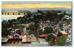 1909 Bird's Eye View Looking North Springfield Massachusetts MA Posted Postcard
