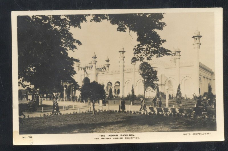 RPPC THHE BRITISH EMPIRE EXPOSITION INDIAN PAVILION REAL PHOTO POSTCARD