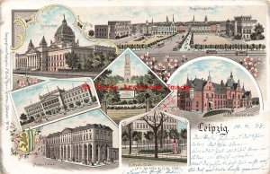 Germany, Leipzig, Multi-View Of The City, Scenes, Wilhelm Knorr No 44