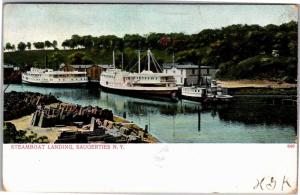 Steamboat Landing, Saugherties NY c1906 Vintage Postcard J06