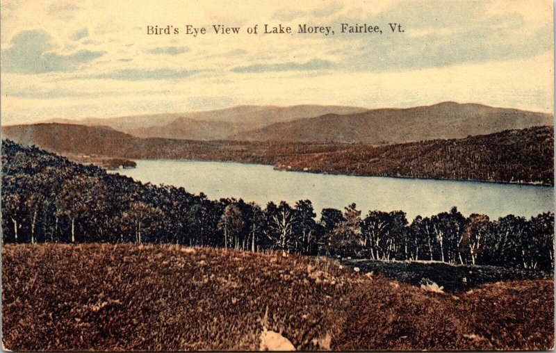 Fairlee Vermont Lake Morey Scenic Birds Eye View Landscape DB Postcard 