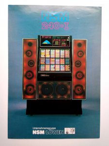 NSM 240-I Jukebox Flyer Brochure Phonograph Music Germany 8.25 x 11.5 Foldout