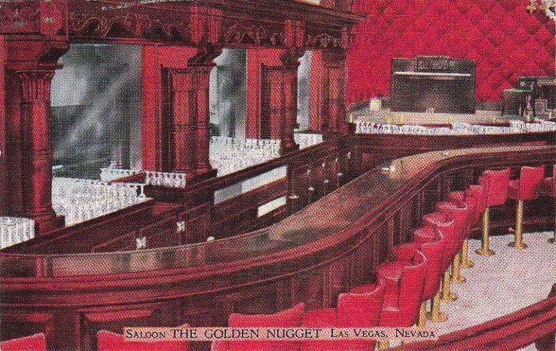 Postcard Saloon Goden Nugget Las Vegas NV