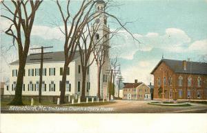 c1906 Postcard; Kennebunk ME, Unitarian Church & Opera House, York Co. Unposted