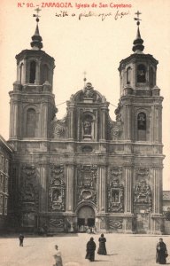 Zaragoza Spain, Iglesia De San Cayetano, Religious Church, Vintage Postcard