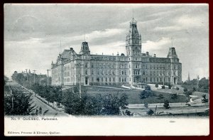 dc1396 - QUEBEC CITY Postcard 1905 Parliament Buildings by Pruneau & Kirouac