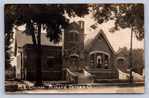 K1/ Milford Center Ohio RPPC Postcard c1910 M.E. Church Building  145