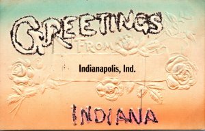 Indiana Indianapolis Greetings With Embossed Roses
