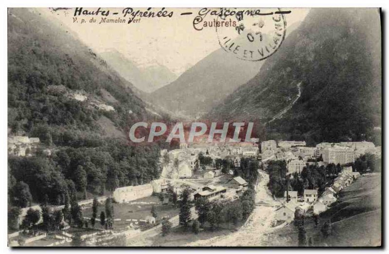 Old Postcard Cauterets Green Nipple taken the view